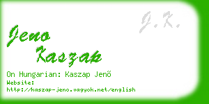 jeno kaszap business card